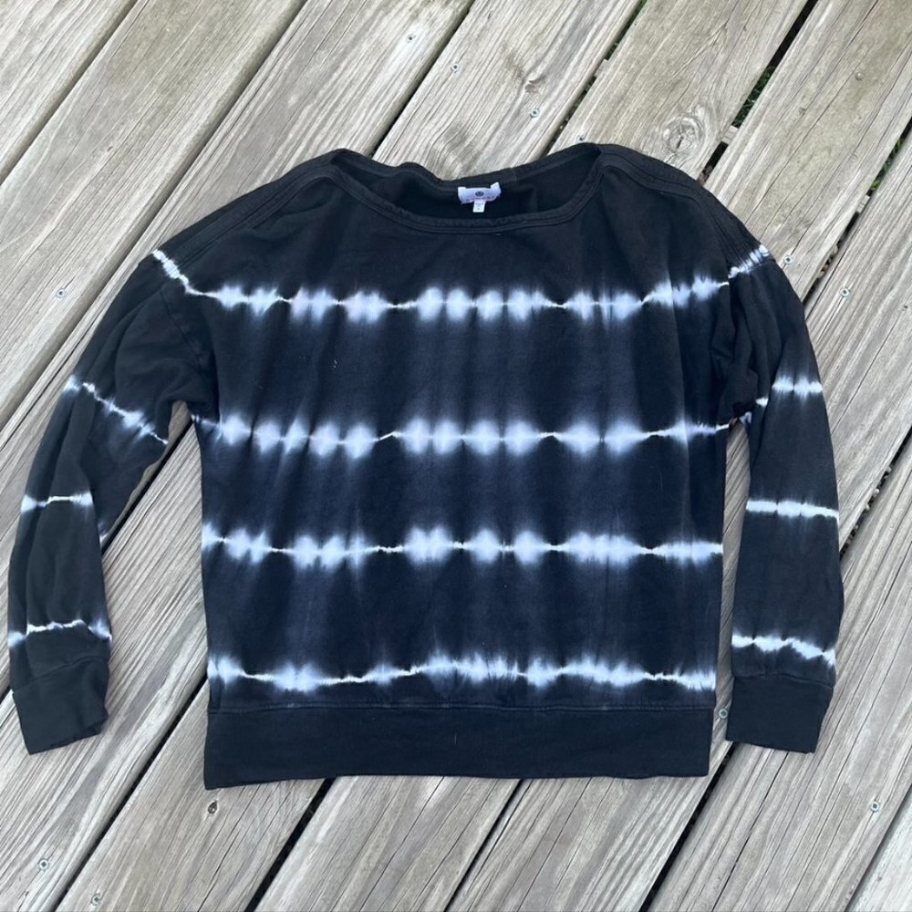 ** Sundry Evereve Tie Dye Off Shoulder Sweatshirt Oversized Lounge Wear 1 S